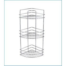 Özbience 3 Katlı Krom Lüx Köşe Şampuanlık, Modern ve Şık Tasarım