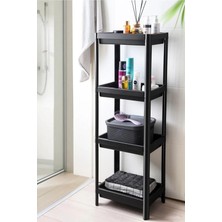 Özbience Siyah 4 Katlı Banyo Rafı, Şampuanlık ve Düzenleyici Serisi