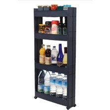 Özbience Çok Amaçlı Tekerlekli Plastik Raf, Mutfak ve Banyo Için Şık Depolama