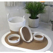 Özbience 4'lü Jüt ve Hasır Banyo Paspas Takımı, Bohem ve Iskandinav Tarzı