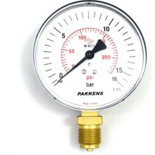 0-16 Bar Manometre 50MM 1/4" Alttan Çıkışlı, Hassas Basınç Ölçüm Aracı