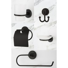 Özbience Şık Siyah Geniş Kapaklı Çok Fonksiyonlu Banyo Organizer