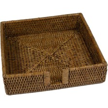 Caspari Rattan Dinner Napkin Holder In Natural - 1 Napkin Holder