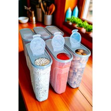 Özbience 6'lı 6 Litre Saklama Kutusu Seti, Şık Gri Kiler Kabı, Pratik ve Havalı