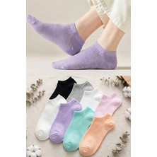 Bgk Unisex 8 Çift Renkli Soft Çizgili Çorap