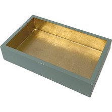 Caspari Celadon With Gold Lacquer Guest Towel Napkin Holders