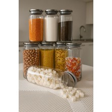 Özbience 12'li 1300 ml Vakumlu Metal Kapaklı Cam Kavanoz Seti, Saklama Kabı