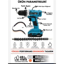 Çelik Şanzımanlı Çift Akülü Matkap ve Vidalama Seti 30 Parça