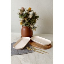 Keramika Krem Noyan Kayık Tabak 28 cm 2 Adet 030