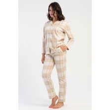 Vienetta Kadın Polar Tamamı Düğmeli Uzun Kol Pijama Takım, 161847