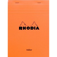 Rhodia Basic Üstten Zımbalı Bloknot A5 Kareli Turuncu Sarı Kağıt