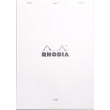 Rhodia Basic Üstten Zımbalı Bloknot A4 Çizgili Beyaz