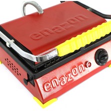 Özbience 8 Dilim Demir Döküm Tost Makinesi, Kırmızı ve Sarı Renkli