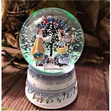  elite püskürtmeli kış masalı kar küresi, müzikli, ışıklı kar küresi püskürtmeli kış masalı kar küresi, mü 1 adet