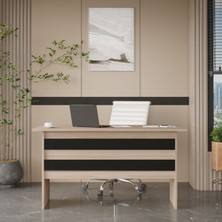 Yurupa Bega A 140 cm Modern Ofis Çalışma Masası 3 Renk Meşe Siyah Beg1-Ob Dayanıklı Yapı