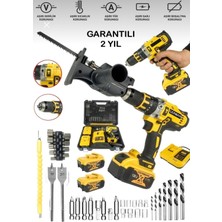 Iki Parça Bakır Sargı Darbeli Şarjlı Matkap ve Vidalama Seti