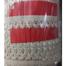 Nuvigo Çamaşır Lastiği Dantelli 1 cm 75 Metre 1 Top Krem
