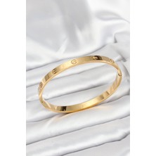 Nuvigo 316L Çelik Gold Renk 65 mm Kadın Kelepçe Bileklik - TJ-BB7912