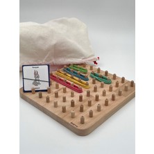 Özbience Eğitici Ahşap Geoboard, Çocuklar Için Renkli ve Güvenli Oyuncak