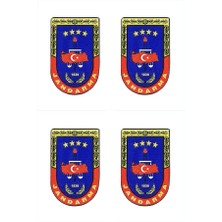 Aresoutdoors Şarjöraltı Sticker Bayrak Etiketi 4 Adet Jandarma Logo Desenli