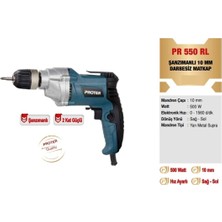 10 mm Pr 550 Rl Darbesiz Şanzımanlı Matkap, Güç ve Dayanıklılık