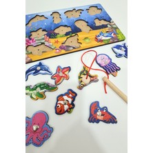 Özbience Eğlenceli Ahşap Balık Tutma Oyunu, Çocuklar ve Aileler Için Eğlenceli Aktivite