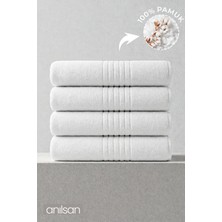 Anılsan 4'lü Strip Banyo Havlusu - 70x140 Cm, 475 Gr, %100 Pamuk, Spa Ve Otel Havlusu