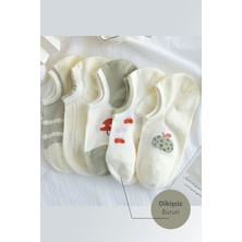 Bgk 5 Çift Kadın Kiraz-Elma Desenli Yazlık Çorap