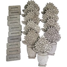 Özbience Renkli Ahşap Çiçekli Oyuncak Seti, 10 Adet, Yaz ve Okul Hediyesi