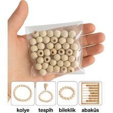 Özbience 10MM Ahşap Boncuk Seti - 50 Adet, Takı ve El Işi Malzemesi
