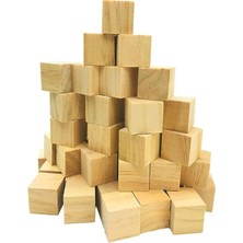 Özbience Doğal Ahşap Küp Bloklar 2 Cm, 100 Adet, Eğlenceli ve Öğretici Oyun Seti