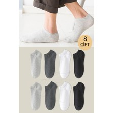 Bgk Unisex Basic Patik Çorap 8 Çift Düz Desen ile Eco-friendly Pamuk - Poliamid - Elastan - Poliester Özellikli