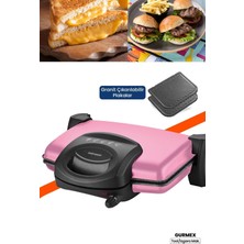 Özbience Pembe 1750W Çok Fonksiyonlu Granit Plakalı Izgara ve Tost Makinesi