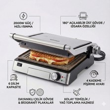 Özbience Pratik ve Şık Inox Tost Makinesi, 6 Dilimli, Çıkarılabilir Plakalar