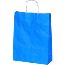 Ambalaj Pazarı Burgu Saplı Mavi Kağıt Çanta 31X12X41 cm - 25 Adet