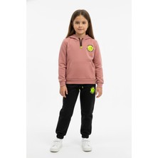 New Kids Kapüşonlu Kanguru Cepli 2 İplik Takım %100 Pamuk Mevsimlik Kız Çocuk Alt Üst