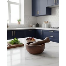 Sur Ahşap Epoksi Ceviz Ağacı El Yapımı Havan -Derinlik 6 cm -En 9 cm