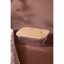 Perotti Locky Bamboo 370 ml Dikdörtgen Cam Saklama Kabı