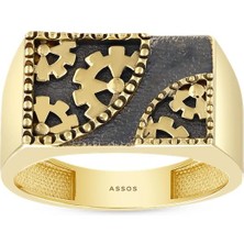 Assos Pırlanta Altın Erkek Yüzük - 14K