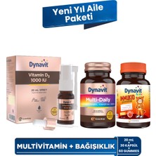 Dynavit Multidaily + Immukid + Vitamin D3 1000 Iu (25MCG) – Yeni Yıl Aile Paketi