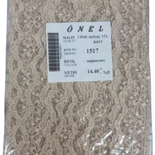Nuvigo Dantel Polyester Sanal Tül Bant Cappucino 14,40 Metre En 3 cm ON-1517-C