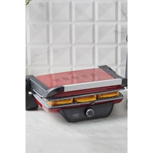 Özbience Kırmızı 2000W Izgara ve Tost Makinesi, 6 Dilim Kapasiteli