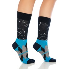 Dayco Gece Yıldız Desenli Renkli Soket Çorap