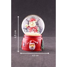 Biton Toptan Yeni Yıl Noel Baba Temalı Mini Boy Işıklı Kar Küresi 6,5 cm