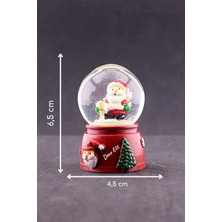 Biton Toptan Yeni Yıl Noel Baba Temalı Mini Boy Işıklı Kar Küresi 6,5 cm