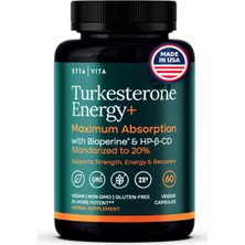 Etta Vita Turkes Terone Energy Bioperine ile Yüksek Emilim 60 Capsul.made In Usa.