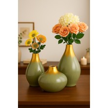 HMY Design Olvessa Handmade Dekoratif Seramik 3'lü Set Vazo