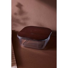 Perotti Locky Wood 1100 ml Kare Cam Saklama Kabı