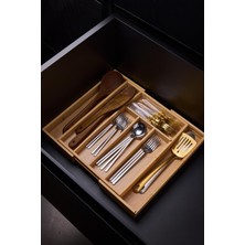 Perotti Soho Bambu Çekmece İçi Kaşıklık Ayarlanabilir Fonksiyonel Ergonomik Mutfak Çekmece Düzenleyici Organizer