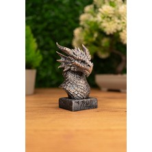 Makerpax Yıldırım Ejderhası Büstü 12CM | Fantastik Dekor Figürü | El Işçiliği Koleksiyon Heykeli | Thunder Dragon Bust